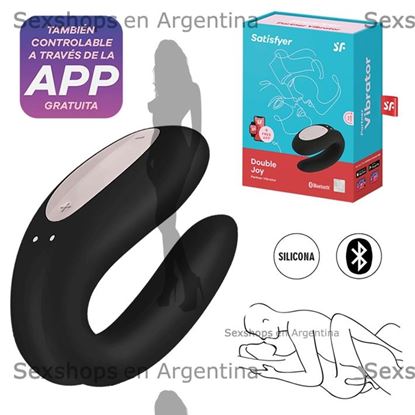 Double Joy Black estimulador para parejas con control via APP